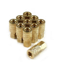 Ten Six Ball Brass Female Industrial Coupler 1/4 Inch With Nitrile Seals, Built Tough M-Style Interchange, Corrosion Resistant