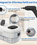 This bad boy 2500W Handheld Steam Cleaner features a large water inlet and clear level markings for easy refills and convenience.