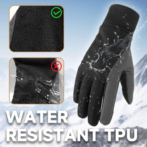 Winter Balaclava Gloves Set Windproof Thermal Ski Mask For Men And Women water resistance demonstration.