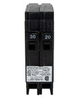 RV Circuit Breaker 30/20 Amp Twin Single Pole 120V Thermal Magnetic Plug-In Type QT Compatible for Camper Panels
