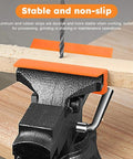 Heavy Duty Vise Soft Jaw Covers With Knockout Magnetic Hold and Dual Groove Textures for clamping wood securely in place.