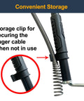 Professional 3 Foot Toilet Auger Snaps Up Sticky Drain Clogs Without Sweat Using Rust Resistant Vinyl Coated Pipe Snake Wire For Sinks And Bathtubs With Secure Storage Clip featuring storage clip for auger cable.