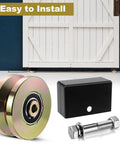 4 Inch Sliding Gate Roller Wheel With V Groove And Welded Bracket Heavy Duty Solid Double Bearing Gate Wheel 3000 Lbs Capacity