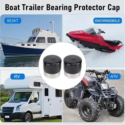 4 Pack Stainless Steel Boat Trailer Bearing Protector Caps With Dust Cover Dual Side Shielding 1.98 Inch Diameter Enhanced Guard