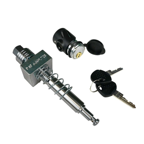 Keyless Press On Locking Silent Hitch Pin For Two And A Half Inch Hitches Anti Rattle Pin Prevents Noise And Slop Five Eighths Inch Diameter
