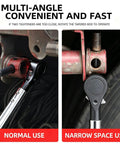 Heavy Duty Ratchet Tie Downs 2 Pack With Quick Release Levers showing normal and narrow space usage