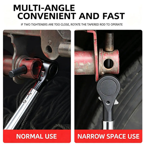 Heavy Duty Ratchet Tie Downs 2 Pack With Quick Release Levers showing normal and narrow space usage