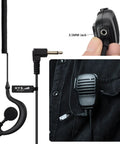 Listen Only 3.5mm G Shape Earbud Earpiece With Over Ear Hook For Two Way Radios MP3 CD Players And More Adjustable Left Or Right Ear Fit Clear Sound