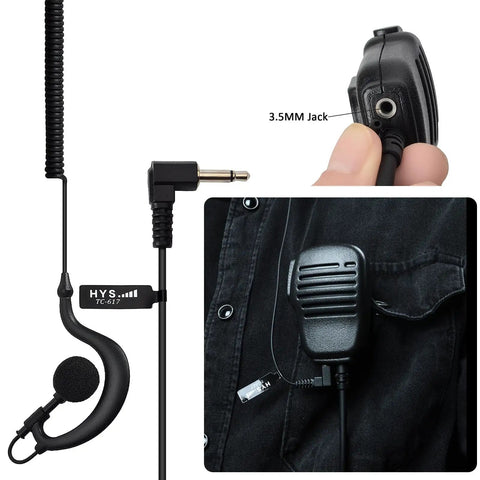 Listen Only 3.5mm G Shape Earbud Earpiece With Over Ear Hook For Two Way Radios MP3 CD Players And More Adjustable Left Or Right Ear Fit Clear Sound