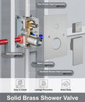 High Pressure Shower System With 2 In 1 Handheld Sprayer Wall Mounted Fixture Rough In Valve diagram with water connections