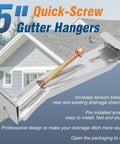 5-inch gutter hanger for aluminum K style gutters with pre-installed rust-resistant screws and quick clips.