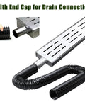 Heavy Duty 304 Stainless Steel Trench Drainage System Kit for Driveways Courtyards Lawns and Outdoor Paths with end cap and pipe