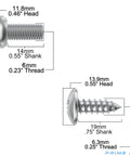 Diagram of Stainless Steel License Plate Screws Set For Front And Rear Use, Rust Proof And Durable For Frames And Covers