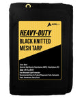 Beefy Heavy Duty Knitted Mesh Shade Tarp 12x24ft Black With Grommets Water Resistant UV Protected label details