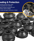 14 Piece Automotive Tie Rod End Boots Kit With Ball Joint Rubber Boots Universal Dust Cover For Tie Rod Accessories Tough As Nails Durable Black Rubber High Temp Wear Resistant Fits Most Vehicles, black rubber boots set