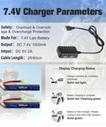 Go-To Airsoft LiPo Battery 7.4V 1500mAh 35C High Discharge Mini Tamiya Plug with USB charger and graphic details