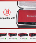 Open Road Ready Tough EVA Case For Focusrite Scarlett 2i2 4th Gen And Solo 4th Gen And 2i2 3rd Gen And Solo 3rd Gen showing interface fit