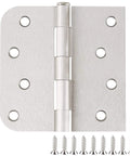 3 Pack 4 Inch Satin Nickel Door Hinges For Interior And Exterior Doors With Square Rounded 5 Eighth Inch Radius Corners