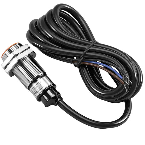 M18 Inductive Proximity Sensor Switch PR18 5DP Cylindrical Detector With 5mm Sensing Distance DC 12 to 24V 3 Wire PNP Normally Open Shielded