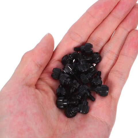 Heavy Duty Black M3.5 6-32 Computer Thumb Screws 100 Pcs Carbon Steel Case Fasteners, palm-held