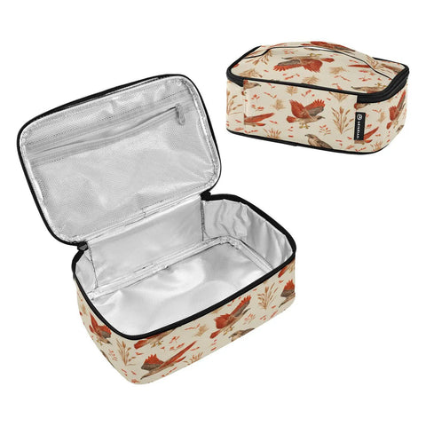 Raptor Inspired Kids Lunch Bag Insulated Tote With Red Tailed Hawk Design, Durable Polyester Exterior And Aluminum Lining open view