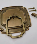 Solid Copper Cabinet Handle Square Pull For Wardrobe And Doors, Heavyweight Antique Bronze Hardware, Decorative Door Pull