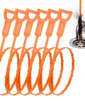 Heavy-Duty 25-Inch Drain Clog Remover Kit For Hair Buildup, Plumbing Snake With Easy Grip Handle, Shower Drain Cleaner And Hair Catcher For Most Drains, Fast Unclogging, No-Fuss Poly Construction, 6 Pack orange poly drain snakes with hair-clog example