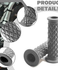 Non Slip Rubber Motorcycle Hand Grips For Seven Eighths Inch 22mm And 24mm Bars Open End Vintage Thruster Style One Size Fits Most