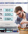 Heavy Duty Counting Scale For Small Parts 30kg 66lb Capacity, 1g Precision, digital display with technician adjusting equipment