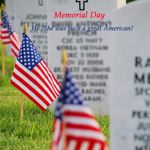 25 Pack Small American Flags On 12 Inch Wooden Sticks With Antique Bronze Spear Top 5x8 Inch at a Memorial Day cemetery