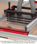 Slab Flattening Mill Pro Basic for Wood Slabs Up to 48.5 by 58 Inches showing router sled and dust collection setup.