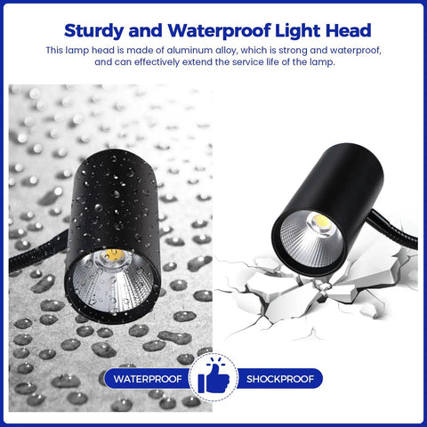 Pro Grade Ultra Bright 14W Magnetic LED Work Light With Flexible Gooseneck And Magnetic Base, waterproof and shockproof design
