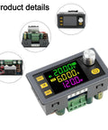 Close-up of Beefy 120W Adjustable DC-DC Converter with LCD Display, Step Up/Down Power Regulator for CNC and Solar, 0 to 36V Output, 6A