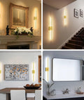 Top Shelf Gold Rechargeable Wall Sconces Pair Wireless Battery Powered LED Wall Light Removable 10000 Mah Power Base For Hallway Or Bedroom Zero Wiring Needed To Really Step Up Your Room Game, modern decorative lighting in various settings.