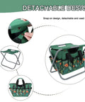 Foldable Gardening Stool With Detachable Storage Tote For Gardening Camping And Fishing Tools Organizer Portable Garden Chair