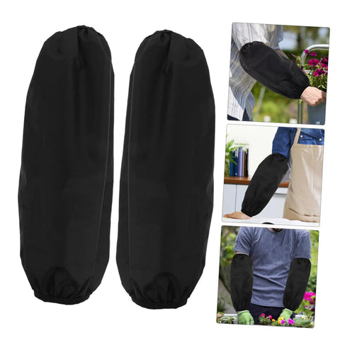 Get Your Arms Covered With These Tough As Nails Extended Black Arm Sleeves 2 Pairs Pack Oilproof Guards in use during gardening.