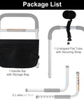 Bed Assist Rail For Seniors, Adjustable With Foam Padded Handle, Non Slip Under Mattress Base, Fixing Strap, Storage Bag components