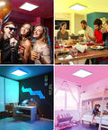 Remote Controlled 12 Inch LED Ceiling Light, Dimmable 24W Flush Mount Fixture With 3200 Lumens in various room settings