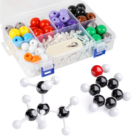 240 Piece Molecular Model Kit for Organic Chemistry, Visualize 3D Molecules, Atom and Bond Building Set, with atoms and bonds in box