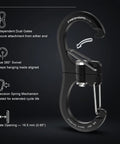 1kN Swivel DoubleEnded Carabiner Clip Set Built To Haul Heavy Duty Wire Gate Carabiners Small Non Locking Carabiners For Keys Keychain Hiking Camping Golf Bag Water Bottle Backpacking Black 5 Pieces