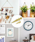 Heavy Duty Hanging Screws For Picture Hangers 4 In 1 D Rings Sawtooth Wire And Keyhole Mounts Gold Finish 25 Pack displayed with frames and decor