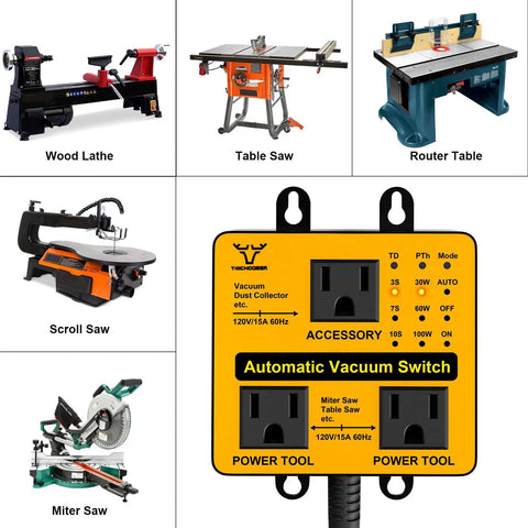 Stop Babysitting Your Shop Vac Automatic Vacuum Switch For Dust Collectors Triggers On With Power Tools, 2 outlet controller layout.