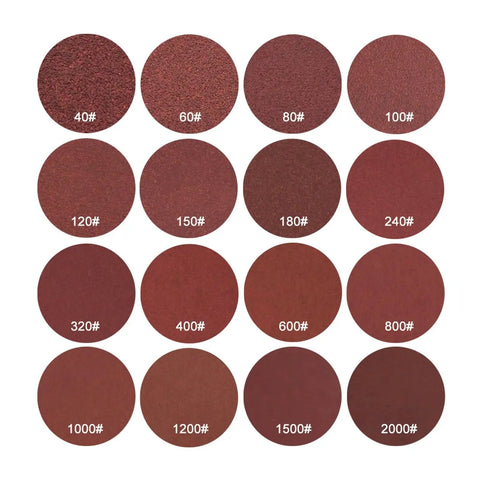 Get Ready To Sand Like A Pro With This Awesome 10 Pack Of 4 Inch Hook Loop Round Sanding Discs Covering Grit Ranges From 60 Up To 2000 showing various grit levels from 40 to 2000.