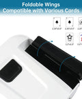 Foldable wings of One Press Auto Card Shuffler For 1 To 2 Decks Electric Slot Machine for various card sizes.