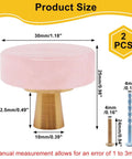 Pink Rose Quartz Cabinet Knobs 2 Pack With Brushed Brass Base Natural Crystal Drawer Pulls For Kitchen Cupboard Bedroom Dresser Wardrobe Handles Pale Pink Totally Chic with size dimensions illustrated