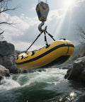 Three Leg Universal Dinghy Lift Slings For Inflatable Boats, Adjustable 3 Point Sling With Stainless Steel Hardware in use