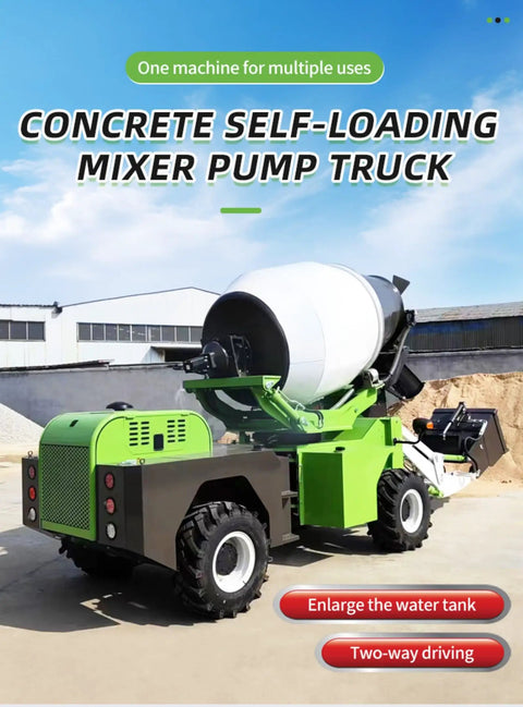 Badass Heavy Duty Self Loading Concrete Mixer Truck Designed For Continuous Commercial Concrete Supply And Smooth Daily Worksite Operations showing side view on site.