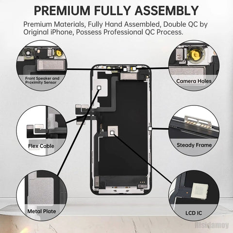 IPhone 11 Pro Screen Replacement Full Assembly 5 8 Inch With Ear Speaker Sensor Front Earpiece 3D Touch LCD Digitizer diagram.