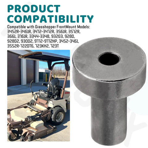 Pivot Pedestal Replacement Kit With Two 121756 Bearing Bushings For Front Mount Lawn Mower Models, Easy Install, Compatible With 3452R 3461R 3472 3561R 3572R 3661 3761R 3344 3348 932G3 928D 930D2 9772HP, steel pedestal and mower use