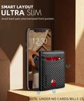 Slim RFID Leather Bifold Wallet For Men With 2 ID Windows And Quick Access Slots Holds Up To 15 Cards Front View